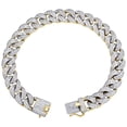 thumbnail image 3 of 10K Yellow Gold 14mm Diamond Solid Miami Cuban Bracelet 9.50" Pave Link 7.75 CT., 3 of 8