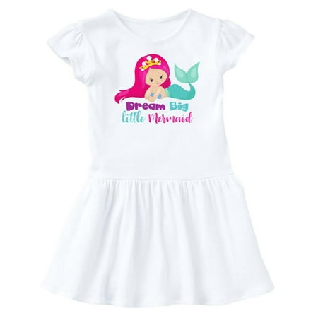 

Inktastic Dream Big Little Mermaid Mermaid With Pink Hair Gift Baby Girl Dress