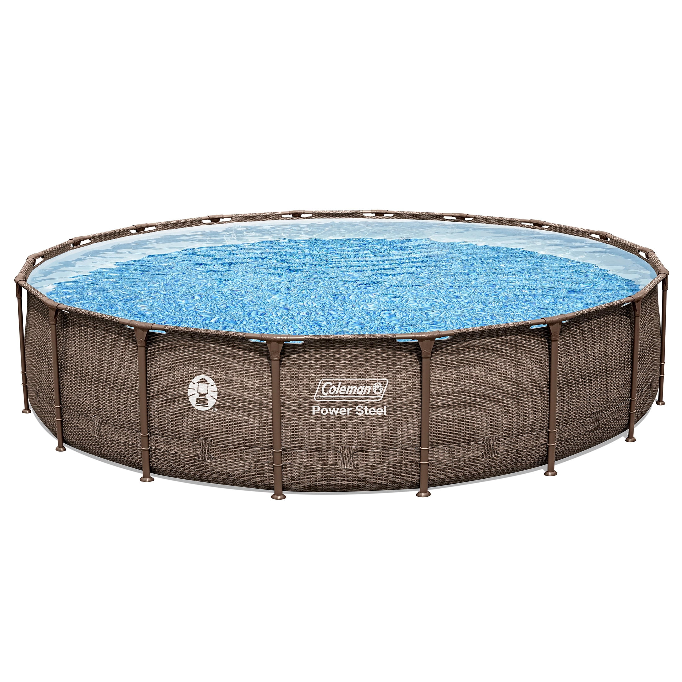 Coleman Power Steel 18’ x 48” Round Metal Frame Above Ground Pool Set Including Filters