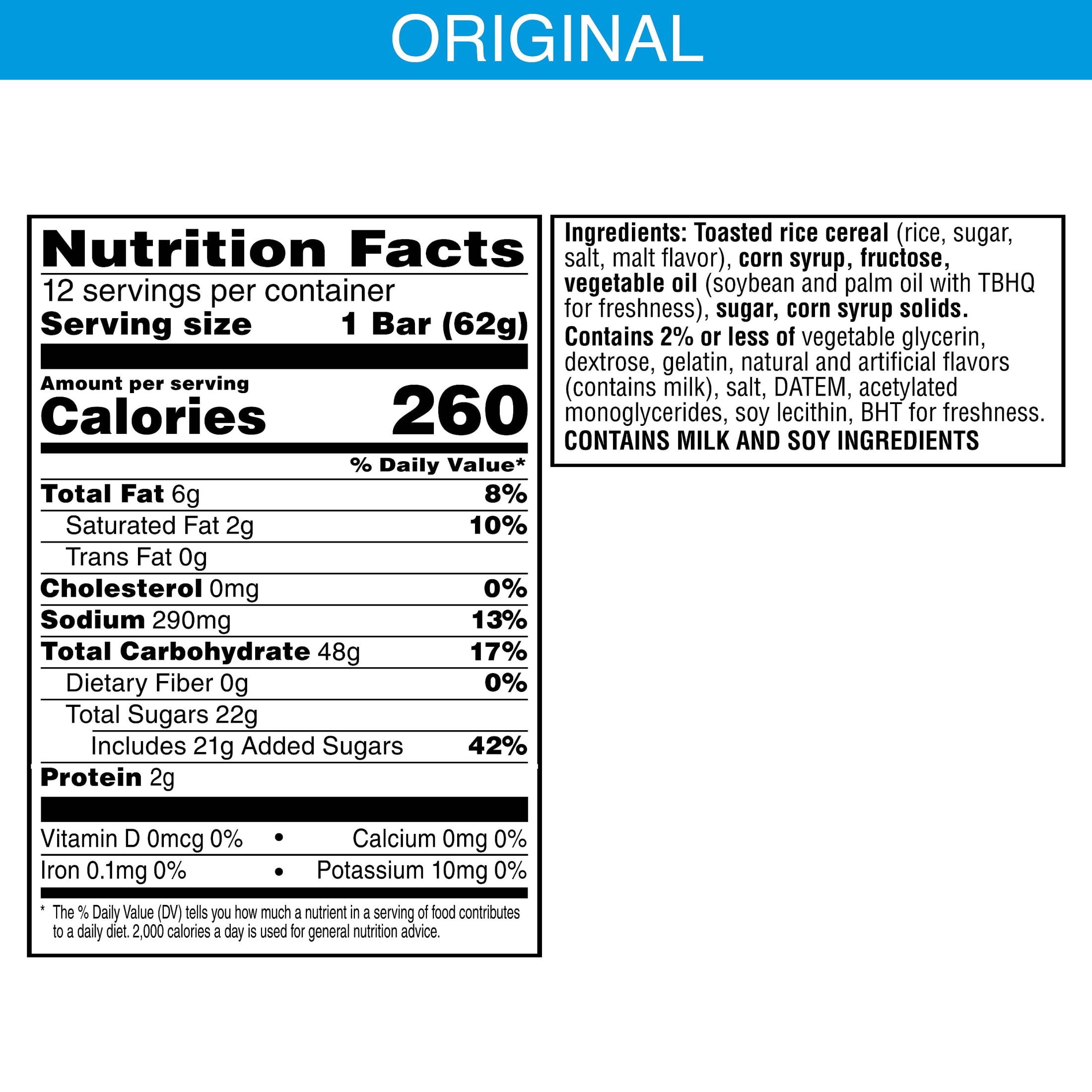 Rice Krispies Treats Original Chewy Crispy Large Marshmallow Squares, Halloween Snacks, 26.4 oz, 12 Count