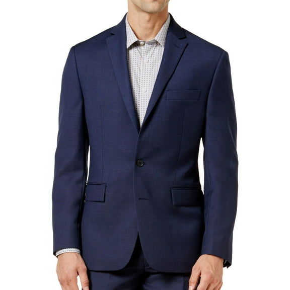 Ryan Seacrest Mens Birdeye Two Button Blazer Jacket, Blue, 40 Regular