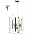 thumbnail image 3 of SAFAVIEH Dellyth 5-Light LED Black Iron Pendant Light with Shade, 3 of 8