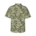 thumbnail image 4 of Xecao Tropical Plants Green print Hawaiian shirt - a stylish short-sleeve button-down for men, perfect for casual beach and tropical outings., 4 of 9