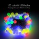 thumbnail image 3 of Cadena de Luces LED de globo coloridas ANGGREK 394 pies 100 bombillas IP65 energía solar 800 mah, 3 of 8