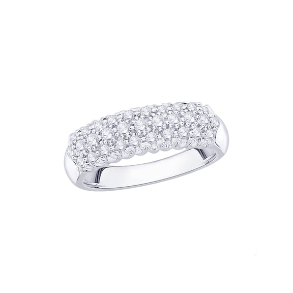 Diamond Wedding Band in Sterling Silver (1/2 cttw) (I-Color, SI3/I1-Clarity) (Size-6.5)