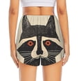 thumbnail image 2 of Lsque Retro Raccoon Graphic Print Printed Women's Running Shorts with Liner Pockets,Elastic Quick Dry Workout Athletic Gym Yoga Shorts,Womens High Waist Shorts-Large, 2 of 9