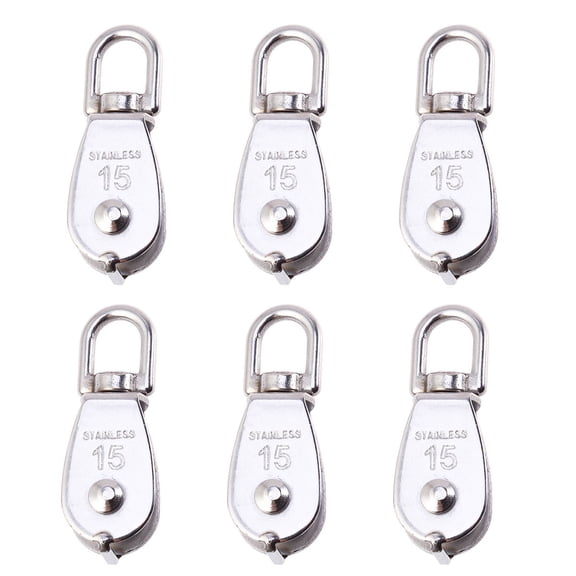 BESTYASH 6-Pack Stainless Steel Fishing Pulley Wheels for Line Block and Tackle Rigging Accessories