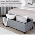 thumbnail image 3 of Fabric Storage Ottoman, Bench for Entryway and Bedroom, Gray, 3 of 10