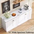 thumbnail image 5 of VanAcc Farmhouse Sideboard Buffet Cabinet with Barn Doors, Storage Console Table with Adjustable Shelves for Living Room, Kitchen, Entryway, White, 5 of 10