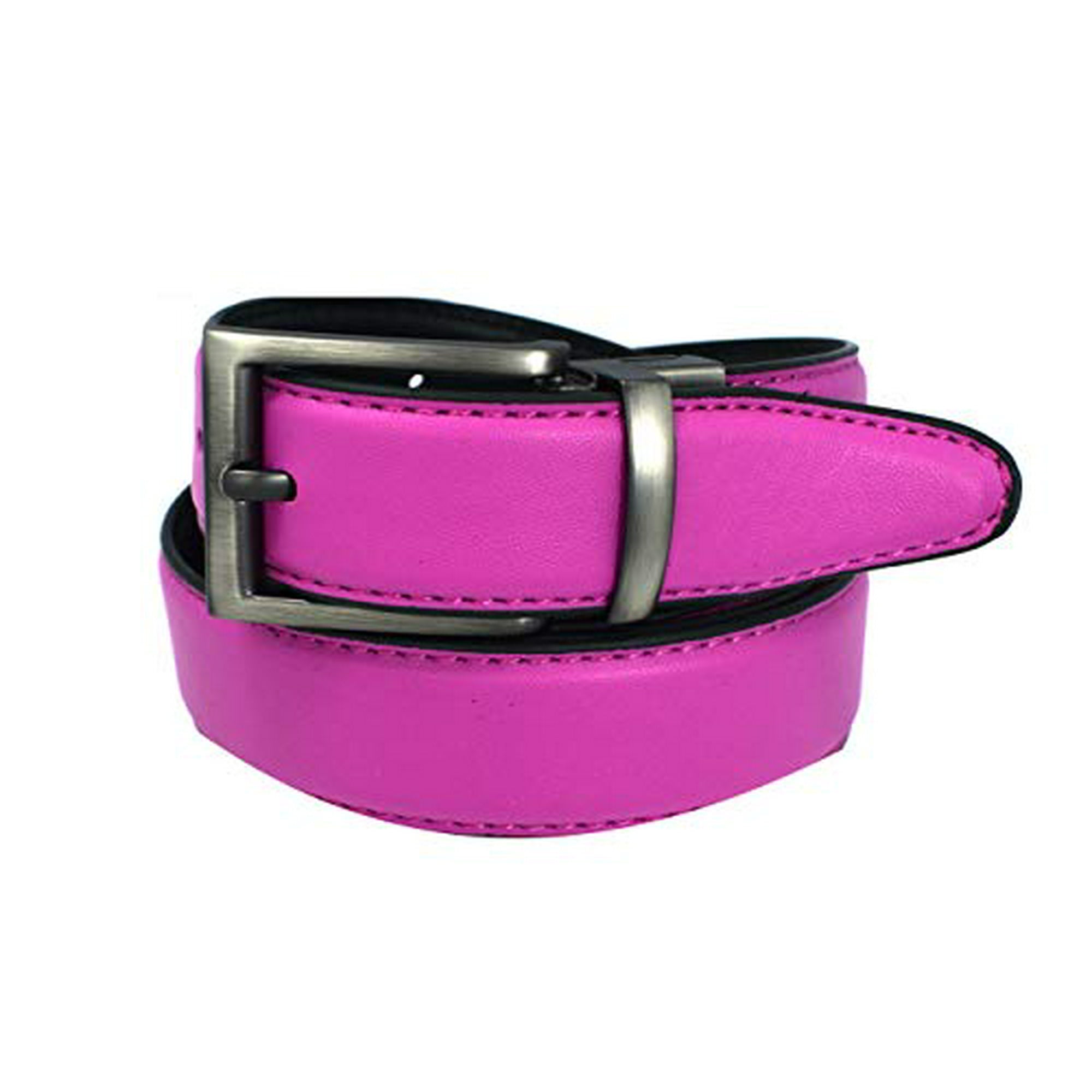 Reversible Belt Bonded Leather Removable Silver-Tone Buckle Cream / Black