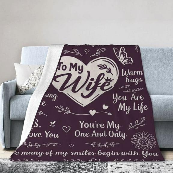 to My Wife Blanket – Romantic Gift for Wife from Husband – Cozy Throw for Mothers Day, Birthday, or Anniversary – Thoughtful Present to Celebrate Love and Appreciation 50x40