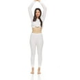 thumbnail image 5 of BILLIONHATS 3 Pack of 2pc Thermal Sets for Women, Base Layer Long Johns Underwear, Top & Bottom, Cotton, Solid Colors (Large, White), 5 of 5
