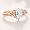 thumbnail image 4 of vylahjewellery Rose Gold Vermeil Anniversary Ring Moissanite Ring Oval Cut Promise Ring Engagement Ring and Wedding Bridal Ring Set, 4 of 6