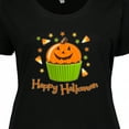thumbnail image 4 of Inktastic Happy Halloween Cute Pumpkin Cupcake Women's Plus Size T-Shirt, 4 of 5