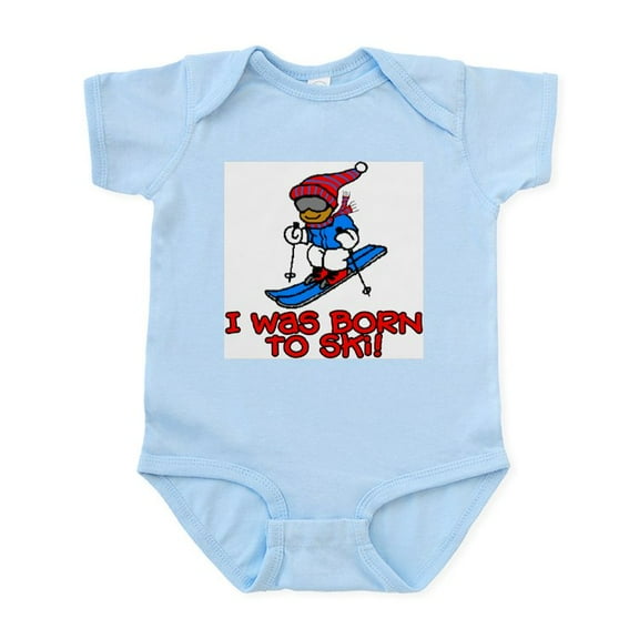 CafePress - Born To Ski Jacob Infant Creeper - Baby Light Bodysuit, Size Newborn - 24 Months