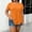 Orange, variant on Solid Ripped Curved Hem Top, Women's Crew Neck Relaxed Short Sleeve Basic Blouse