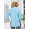 thumbnail image 4 of ZXZY Short Sleeve Blouse Cardigan Peplum V-Neck Relaxed Fit Top (Women's) 1 Pack, 4 of 7