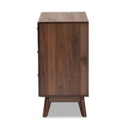 Baxton Studio Hartman Mid-Century Modern Walnut Brown Finished Wood 3-Drawer Storage Chest