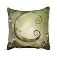 thumbnail image 1 of BOSDECO Enchanted Fantasy Moon Swing Tree Forest Cortex Curly Face Outdoor Tale Pillowcase Throw Pillow Cover Case 18x18 inches, 1 of 2