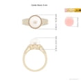 thumbnail image 5 of ANGARA Freshwater Cultured Pearl and Coffee Diamond Halo Ring in 14K Yellow Gold for Women | June Birthstone, Birthday, Anniversary, Jewelry Gift for Women | Pearl Ring, 5 of 8