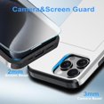thumbnail image 5 of KOMI for iPhone 16 Pro Wallet Case with Card Holder + 2 Tempered Glass Screen Protector Protective Shockproof Hidden Card Slot Slim Case Women Men iPhone 16 Pro 6.3″ 2024 Silver, 5 of 7