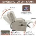 thumbnail image 5 of Newest Power Lift Recliner Chair with Massage , Heat for Elderly, Overstuffed Wide Recliners, Heavy Duty Motion Mechanism with USB , Type C Ports, 2 Steel Cup Holders, Beige, 5 of 9