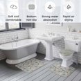 thumbnail image 6 of Blue Grey Nautical Bathroom Rugs Set Vintage Boats Seaports Maps Fish Linen Non Slip Absorbent Soft Bath Mats 3 Piece Set with Bathroom Rug, U-Shaped Floor Mat, Toilet Seat Cover Small Size, 6 of 9