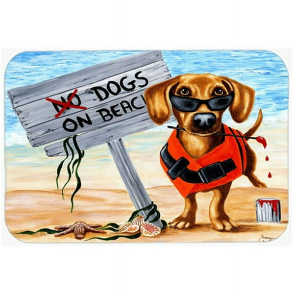 Carolines Treasures  The Dog Beach Dachshund Mouse Pad- Hot Pad or Trivet