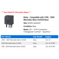 thumbnail image 2 of Relay - Compatible with 1998 - 2005 Mercedes-Benz CLK320 Base 1999 2000 2001 2002 2003 2004, 2 of 2