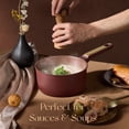 thumbnail image 4 of Carote 3QT Ceramic Nonstick Saucepan with Lid, Induction Compatible, Easy to Clean, Burgundy Red, 4 of 8