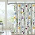thumbnail image 5 of Floral Shower Curtain Flower Shower Curtain Plant Shower Curtain with Hooks Botanical Shower Curtains for Bathroom 72" x 72", 5 of 7