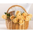 thumbnail image 5 of 10pcs Artificial Silk Roses Fake Flowers Bouquet Long Stems for Wedding Home Party Decoration(Yellow), 5 of 5