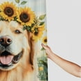 thumbnail image 3 of Patifu Dog with Sunflower Crown Chic Modern Bathroom Decor Shower Curtain Set with Hooks 100% Polyester Fiber 36"x72, 3 of 7