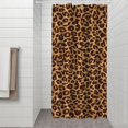 thumbnail image 2 of Brown and Black Leopard Print Shower Curtain 36"x72" ,Bathroom Decorative Shower Curtains Set with 12 Hooks,Modern Waterproof Washable Shower Curtain, 2 of 6