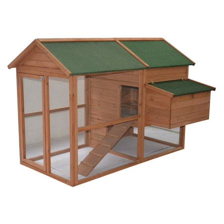Pawhut Hen House Wooden Backyard Chicken Coop