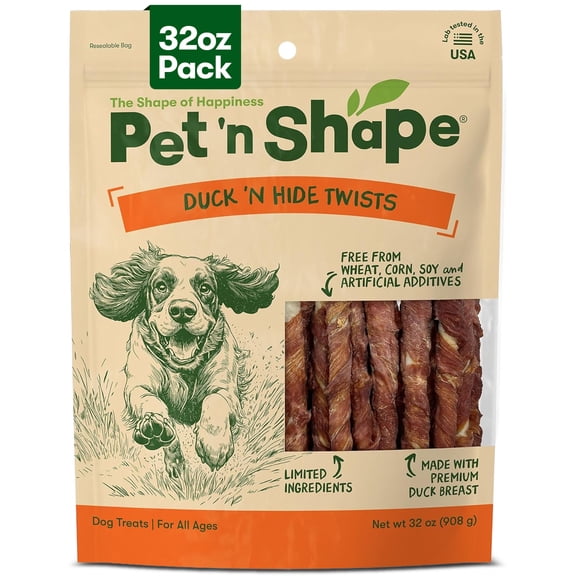 Pet 'n Shape All Natural Hide Twists Dog Treats (Various Flavors & Sizes)