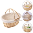 thumbnail image 3 of Multi-Use Picnic Basket Tote with Soft Fabric - Versatile Laundry Basket for Baby, Child, and Home Storage in Khaki, 3 of 8