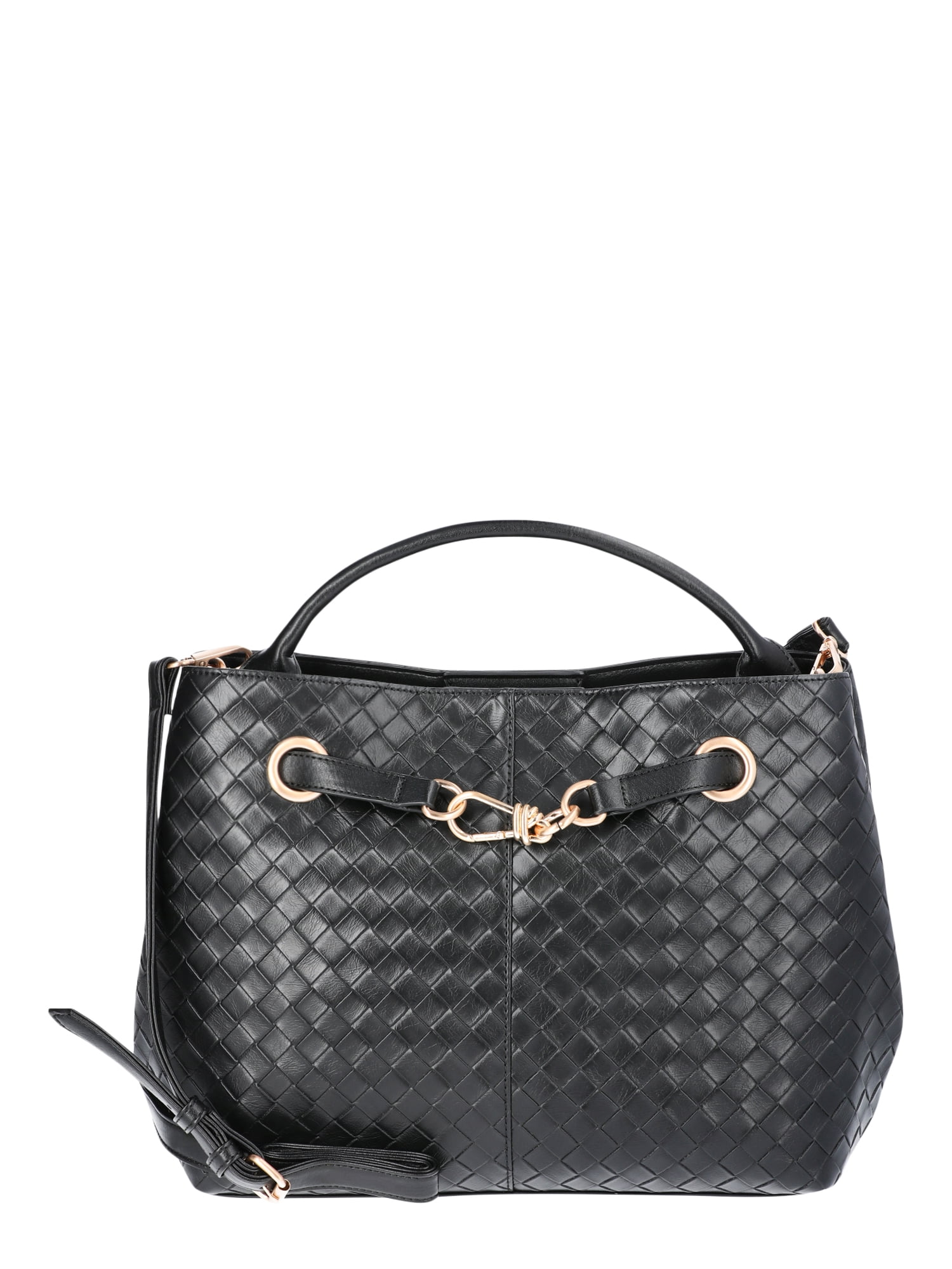 Big Buddha Faux Leather Women's Satchel with Floral Printed Pouch