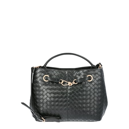 Time and Tru Women s Hazel Satchel Bag Handbag Black