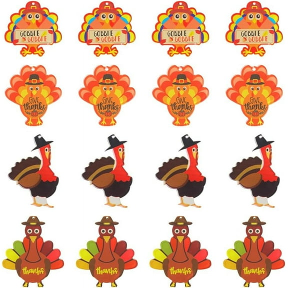 1 Box 16Pcs 4 Styles Thanksgiving Turkey Charms Fall Pumpkin Charm Bulk Pumpkin Chicken Holiday Food Harvest Cartoon Acrylic Charm