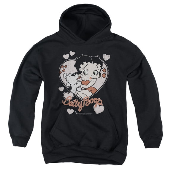 Betty Boop - Classic Kiss - Youth Hooded Sweatshirt - Small