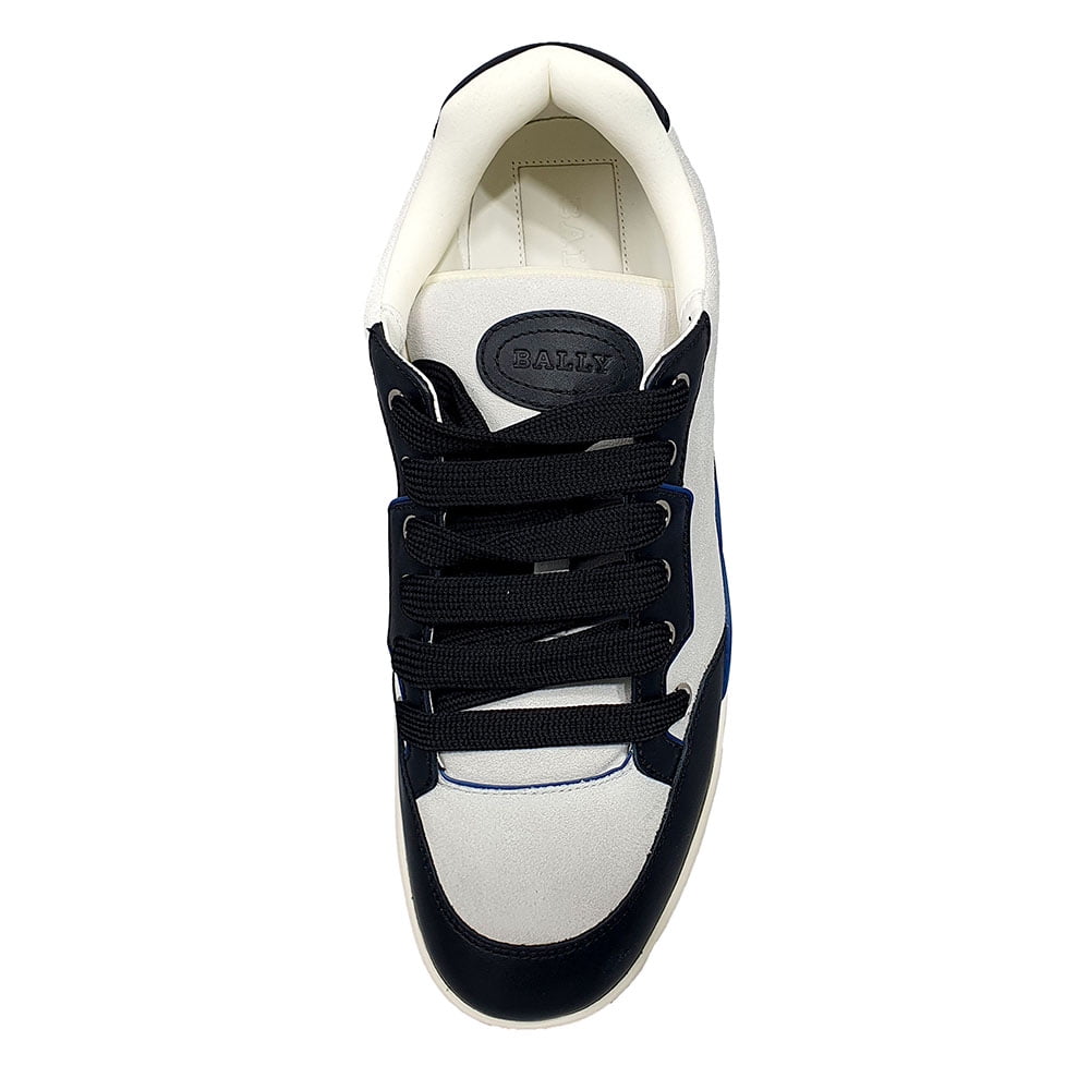VIP【関税送料無料】希少 BALLY WHITE LEATHER KIRO SNEAKERS NEW Bally Kiro 6303812 Men's Black and White Calf Nubuck