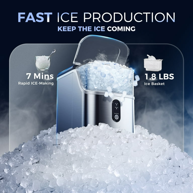 ビリヤード Icelake SIMZLIFE Nugget Ice Maker Countertop, Portable Self-Cleaning