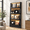 Black, variant on Brown 63" Vertical 4-Tier Vinyl Record Storage Shelf with LED Lights and Motion Sensor