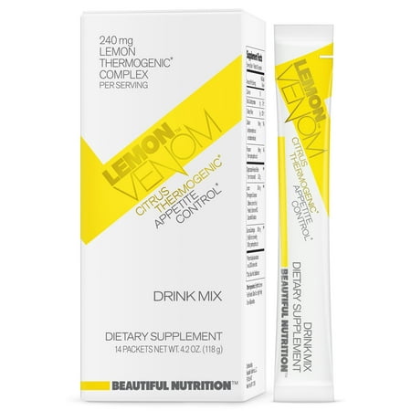 Beautiful Nutrition Lemon Venom Appetite Control Drink Mix, 14 Ct