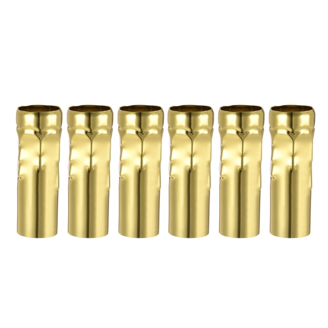 Unique Bargains Candle Shape Covers Sleeves Iron Candelabra Base Gold 6 Count