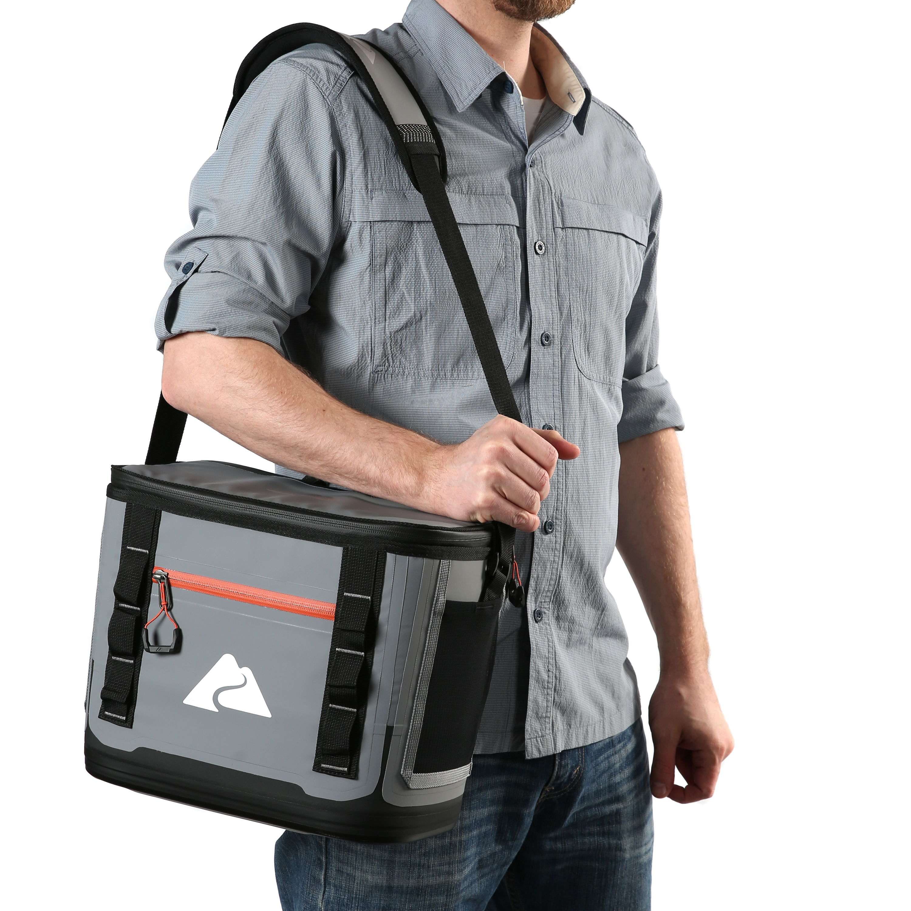 Ozark Trail 24 Can Welded Hard Liner Soft Sided Cooler, Gray