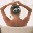 thumbnail image 4 of Elegant Wedding Hair Comb Blue Rhinestone Bridal Accessory for Stunning Brides and Bridesmaids Silver Hair Piece for, 4 of 9