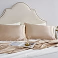 thumbnail image 3 of ANMINY Satin Pillowcase Set of 2 Standard Silk Bedding Pillowcases 40" x 20" Pillow Cover, Khiki, 3 of 6