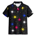 thumbnail image 4 of SGMVNU Boys Button Down Tops Blouse Boys Tops Size 8 Dressy Casual Short Sleeve Tees Lapel Collar Printed Holiday Shirts Kids Spring Summer Clothes(Size 5-6 Years,Black#2), 4 of 4